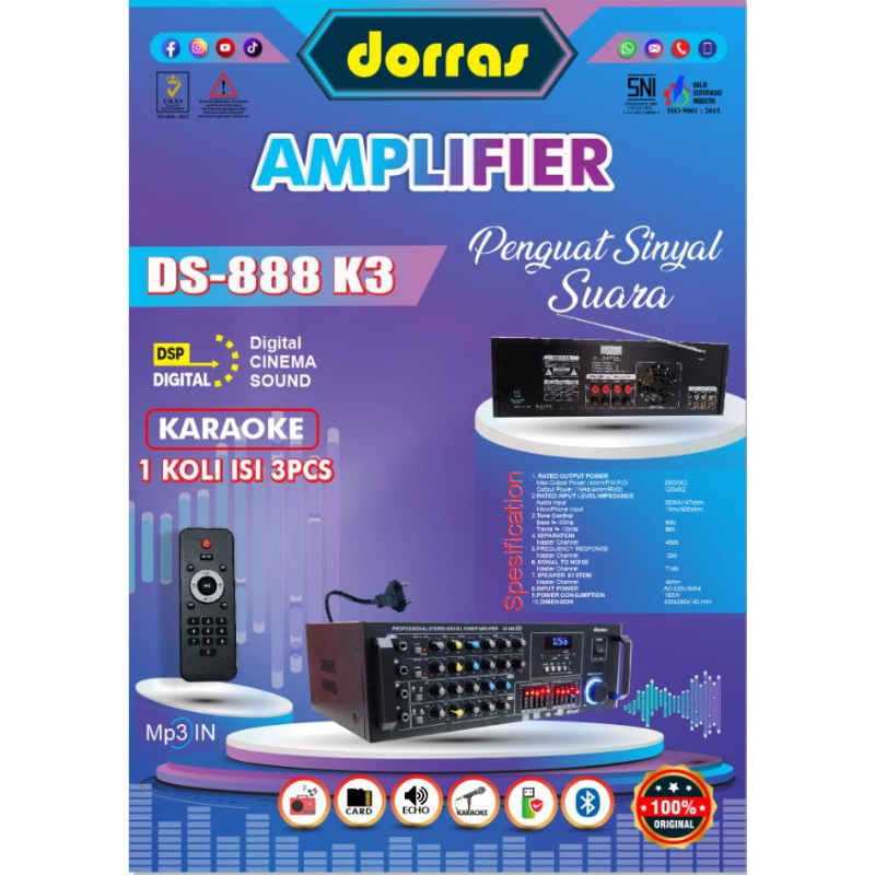 Amplifier DS 888 k3 dorras/Amply ampli Power speaker