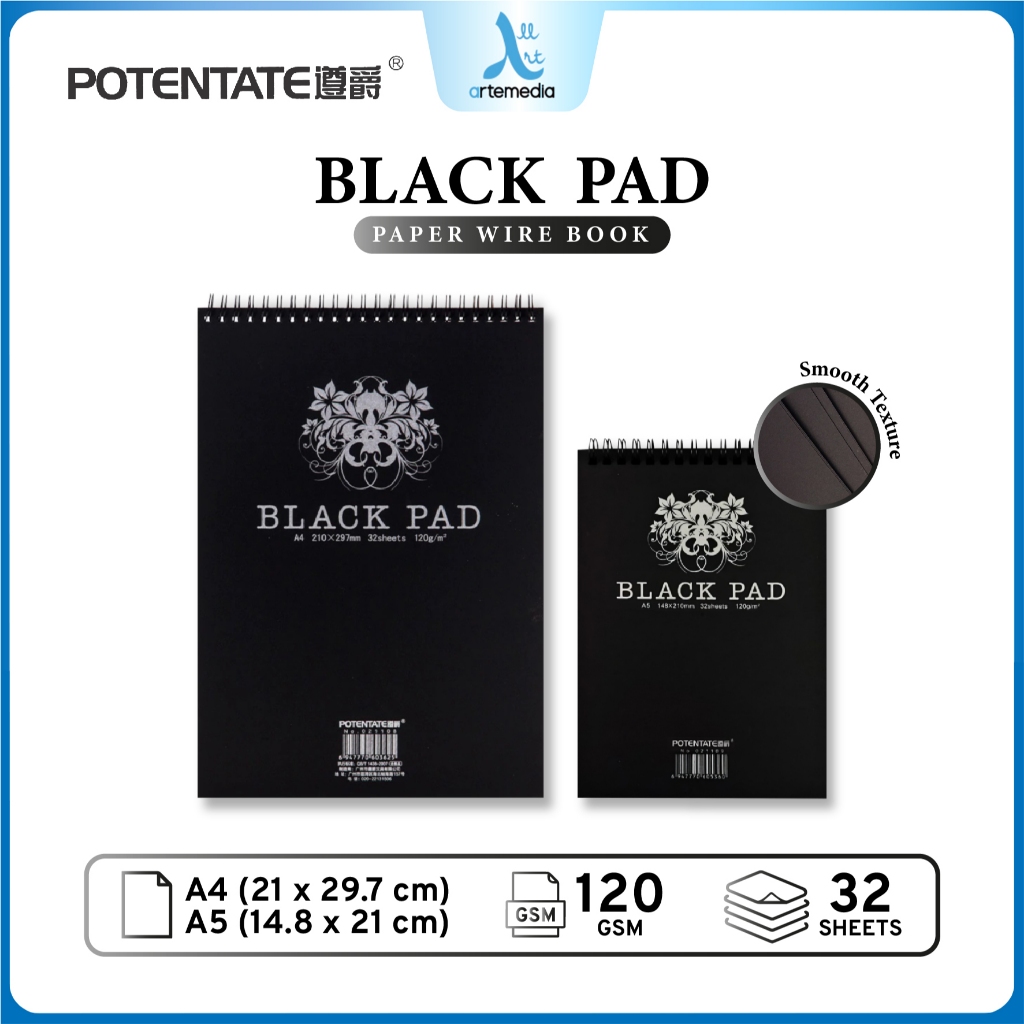 

Potentate Black Paper Wire Bound Sketchbook