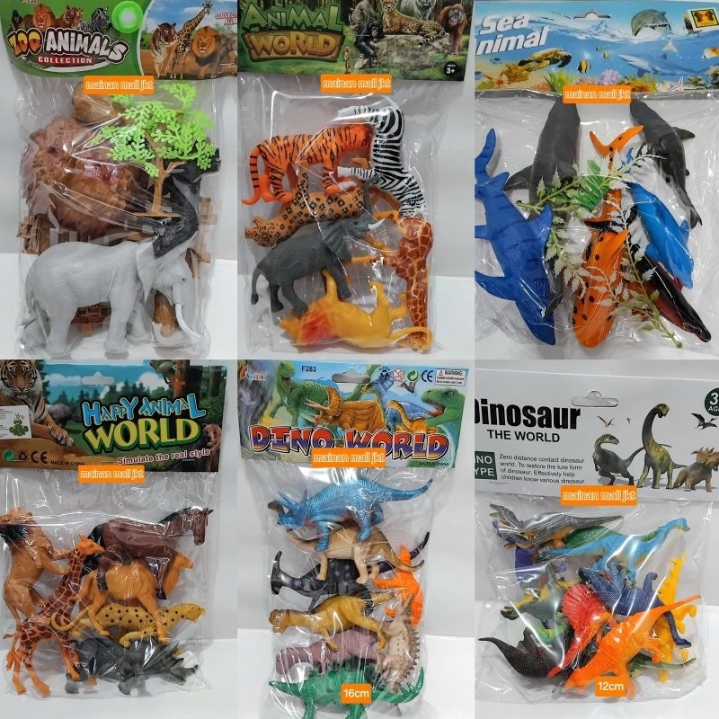Mainan edukasi binatang dinosaurus - koleksi figure animal set - mainan hewan set - hewan laut set -