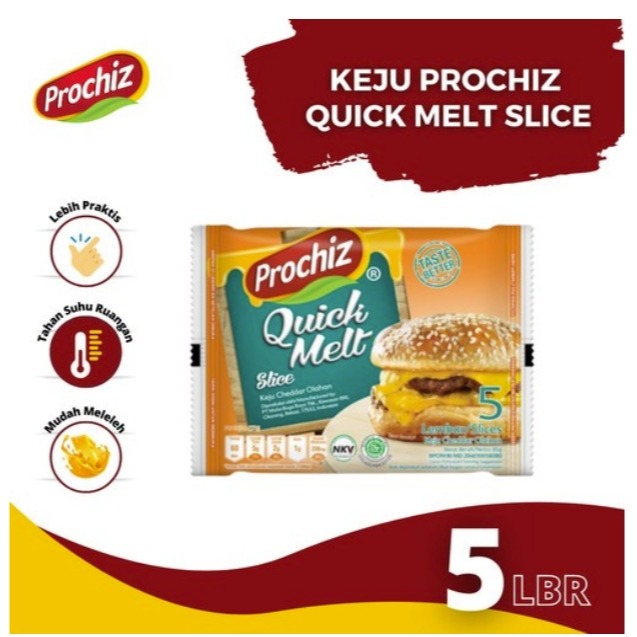 

Keju Prochiz Quick Melt Slices isi 5 Lembar - Gosend Grab Only