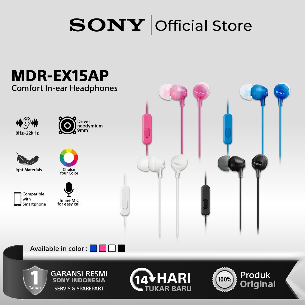 SONY MDR-EX15AP In-Ear Headset / MDR EX15AP / MDREX15AP / MDR EX 15AP / MDR EX 15 AP