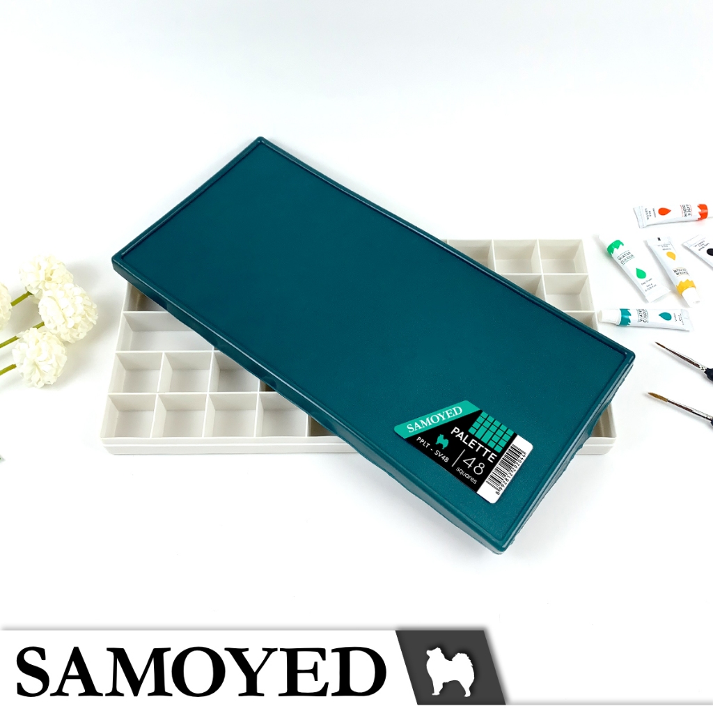 

Palet Lukis / Cat 48 Sekat / Grids / Soft Rubber Lid / Cover Paint / Painting / Painter's Palette /