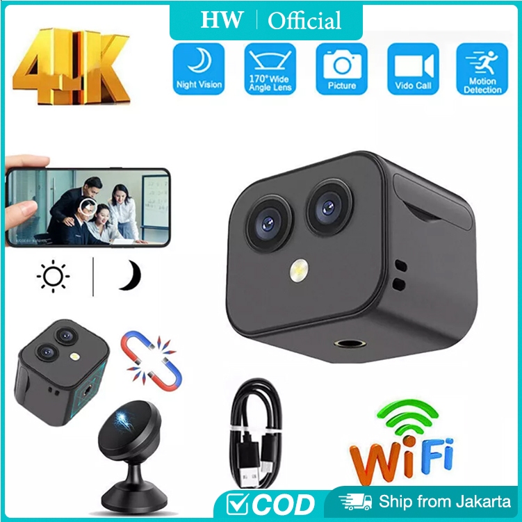 Hw Kamera Mini Cctv Tanpa Wifi Tanpa Kabel 4K Hd Spy Kamera Double Camera Kamera Mini Vlog Kecil