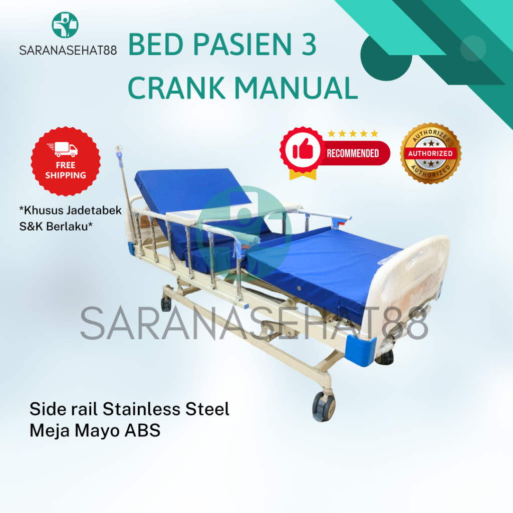 HOSPITAL BED MANUAL 3 CRANK / BED PASIEN MANUAL 3 CRANK