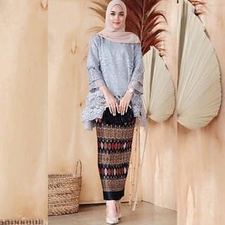 SET KEBAYA RINJANI BRUKAT M-5XL JUMBO KEBAYA LEBARAN MEWAH /SETELAN KEBAYA RINJANI/ATASAN TUNIK JUMB