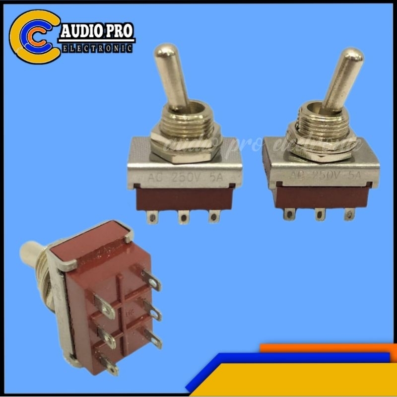 SWITCH TOGGLE 6PIN MERAH BATA