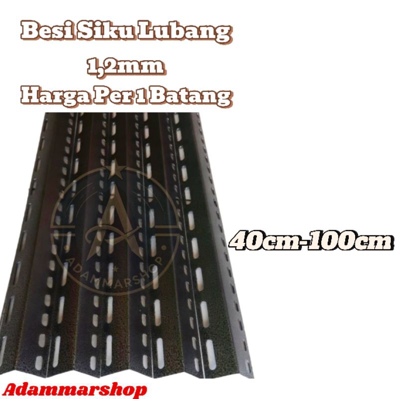 besi siku lubang 3,6x3,6.  1,2 mm