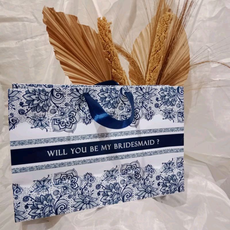 

NAVY DIOR Bridesmaid Paperbag Vintage Batik Tas Kertas Tas Kado Bahan Tebal Premium