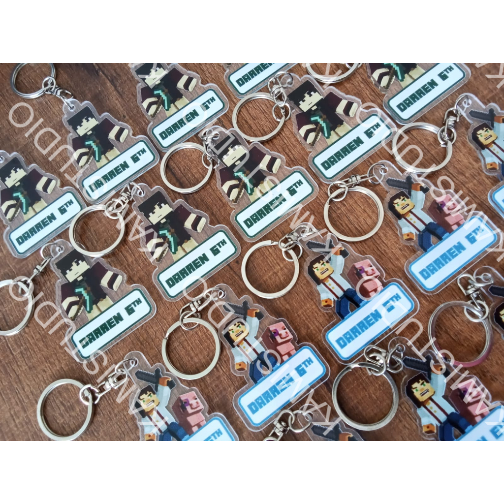 GAKUN MINECRAFT 2MM/ GANTUNGAN KUNCI MINECRAFT SERIES / GANTUNGAN TAS NAMA / BAG TAG PRINTING MINECR
