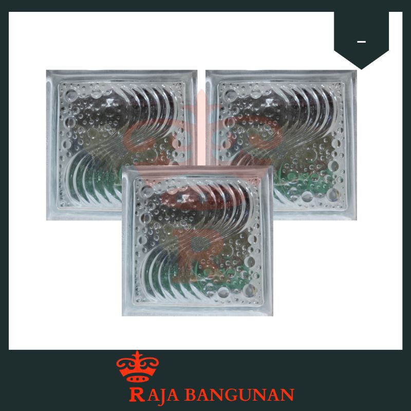 Glass Block Glass Box Mulia Magna Dinding Kaca Motif Ocean Ombak Laut Eceran Satuan