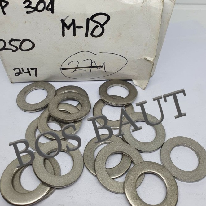 Ring Plat Stainless Steel SS304 - Washer Plat Stainless M18