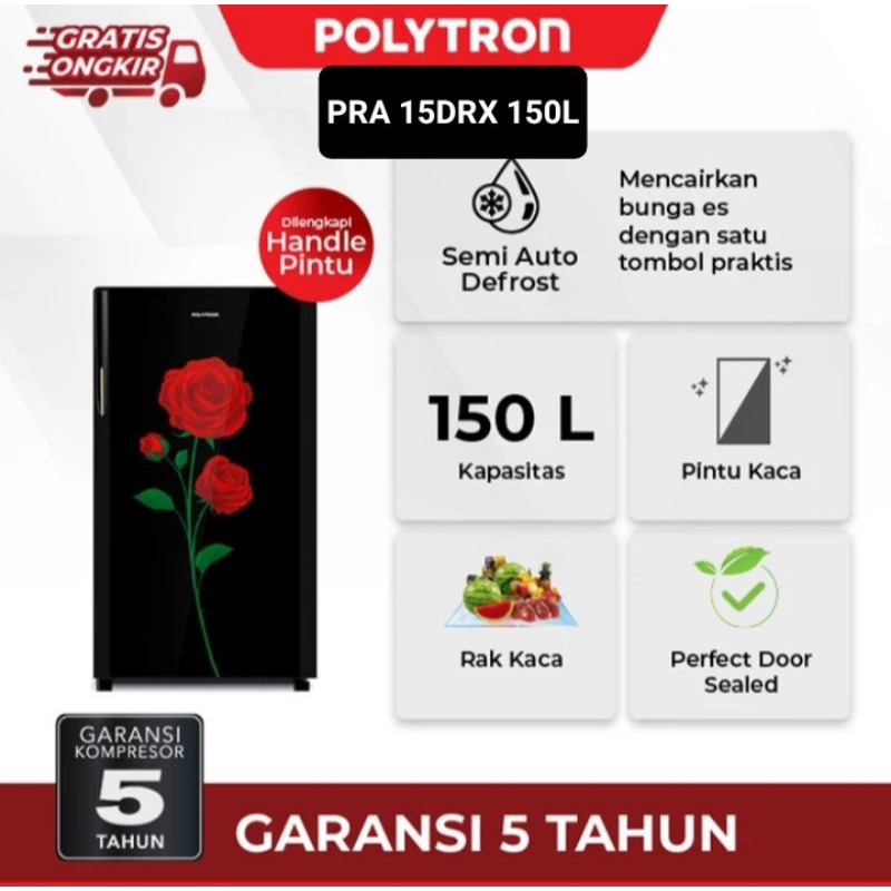 KULKAS POLYTRON PRA 15DRX 150 L ( 1 PINTU )