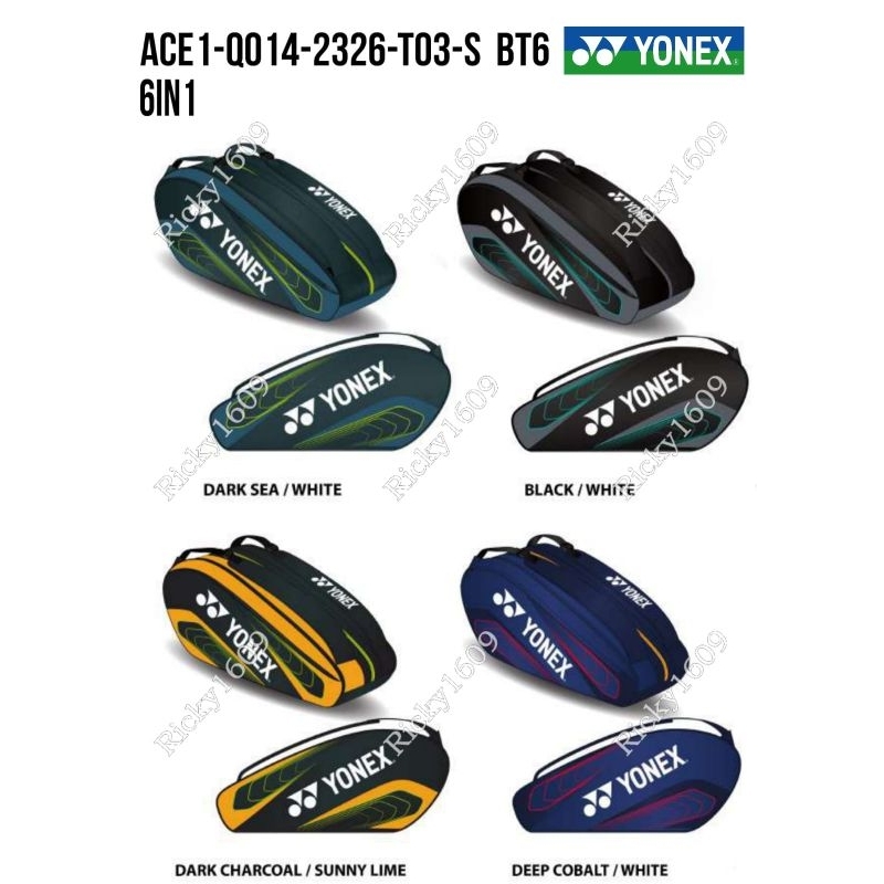 TAS RAKET YONEX ACE1-Q014-2326-T03-S RACQUET BAG BT6 /6in1- ORIGINAL YONEX MADE IN CHINA