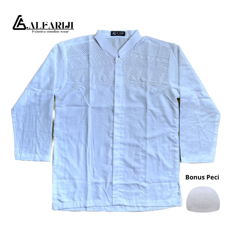 Baju Koko anak tanggung putih lengan panjang / pendek katun / koko remaja / koko milenial
