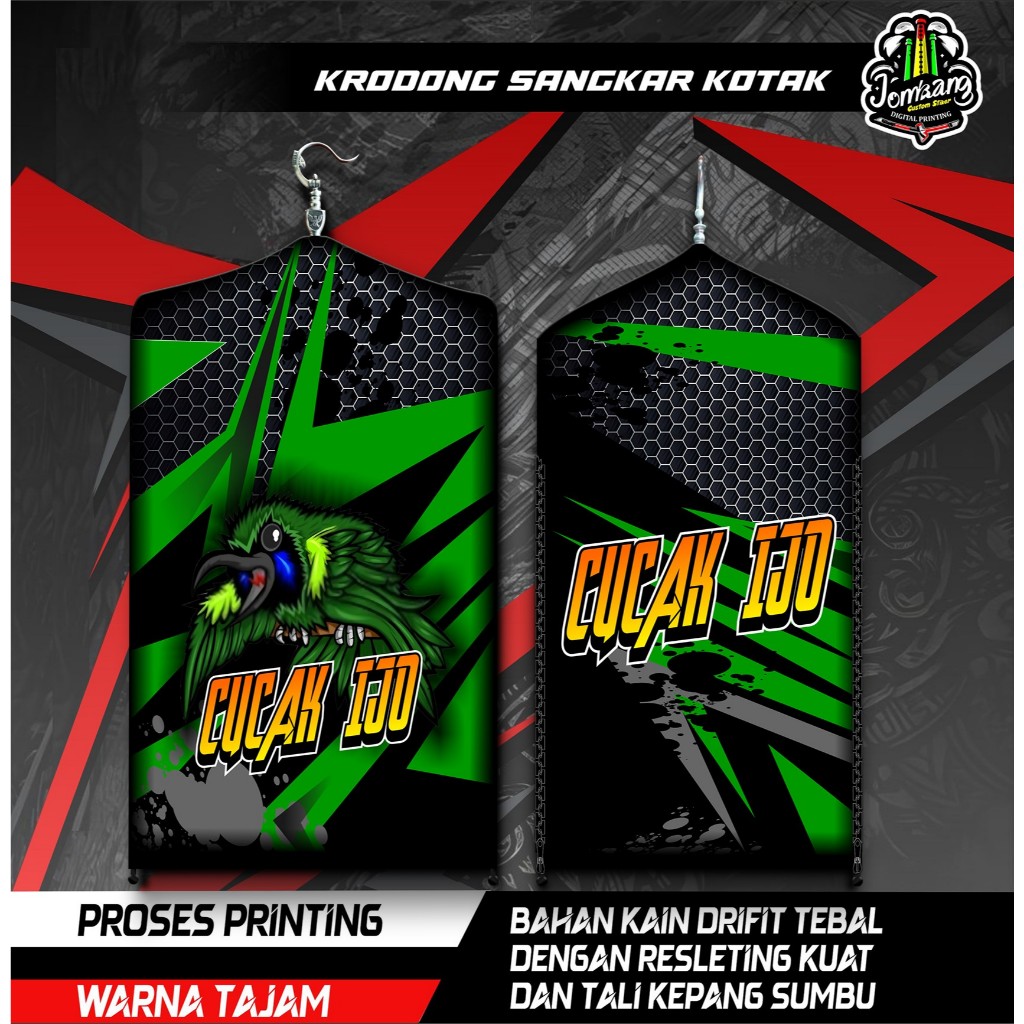 Krodong Krojong Sangkar Burung Kotak, Kosan, Koper, Desain Cucak Ijo, Printing, High Quality, COD