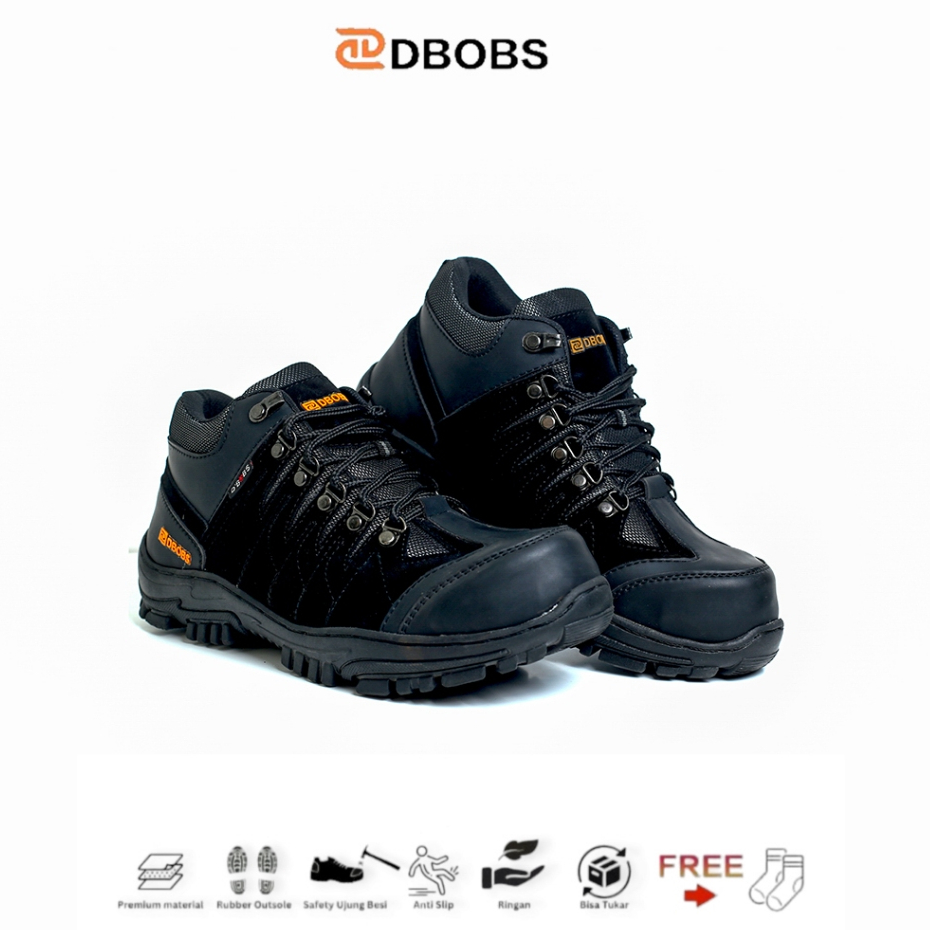 Dbobs Sepatu Safety Boots High Premium Quality Dbobs Clover Pendek Hitam Anti Licin comportable and 