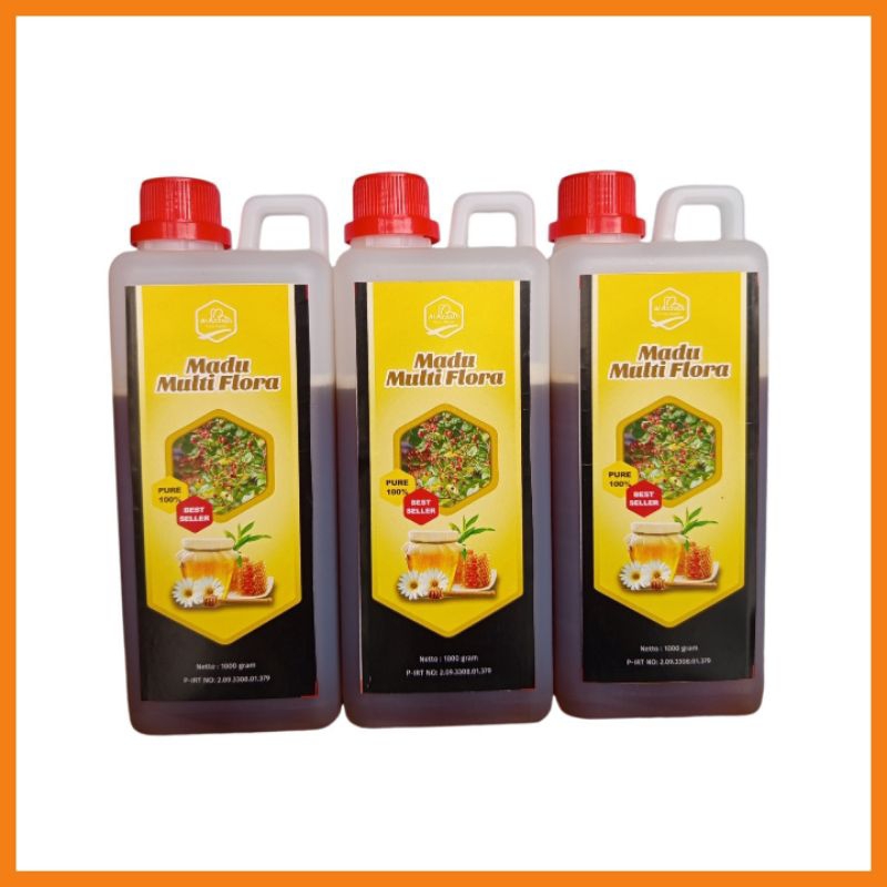 

MADU ASLI MURNI MULTIFLORA Al-Azzam Super Premium 100% Alami Pure Natural Raw Honey Original 1 kg