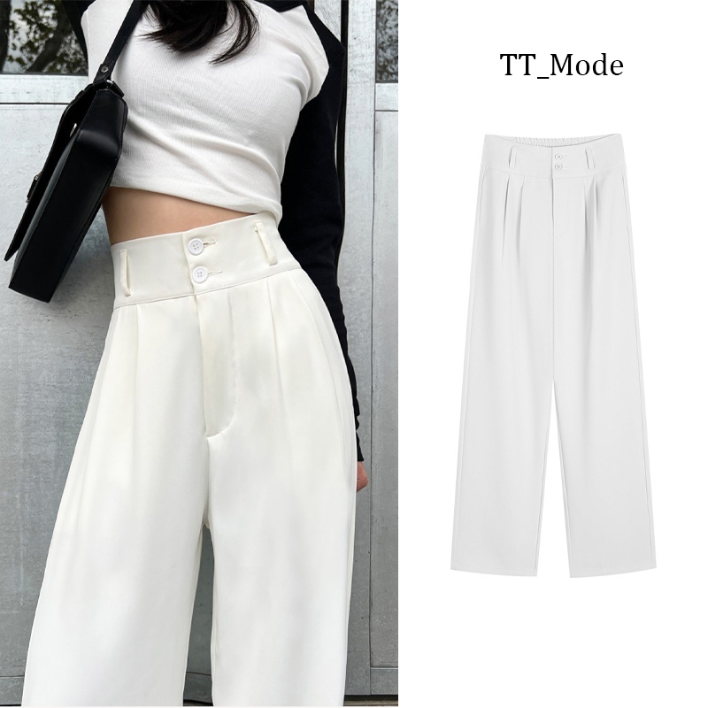 kekinian putih new fashion kasual celana kulot putih / wanita highwaist celana jas premium