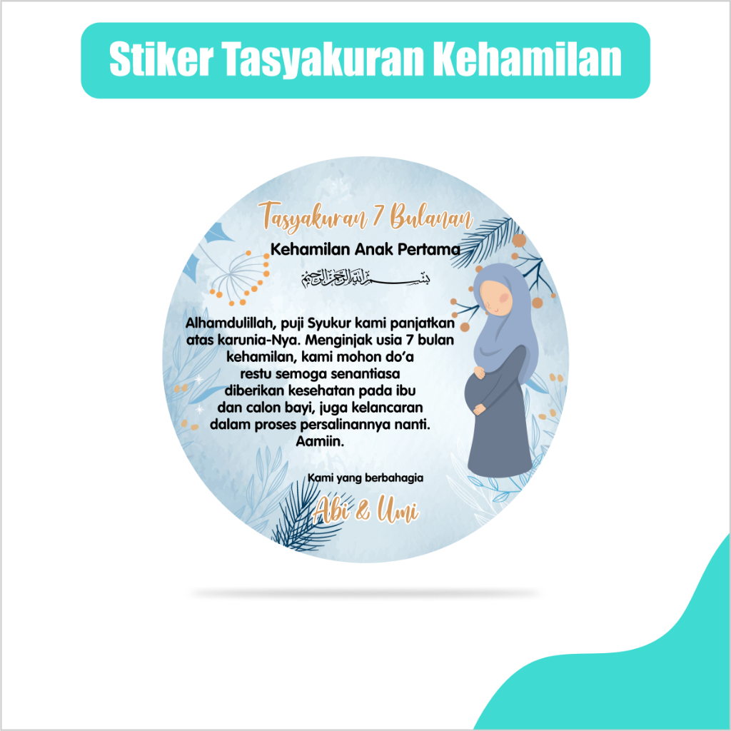 

Stiker tasyakuran kehamilan | Stiker 7 bulanan kehamilan