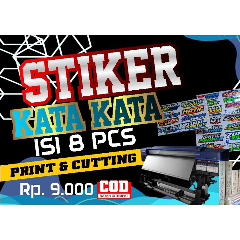 

Stiker/Sticker Kata kata racing lucu pack/paket original isi 8pcs