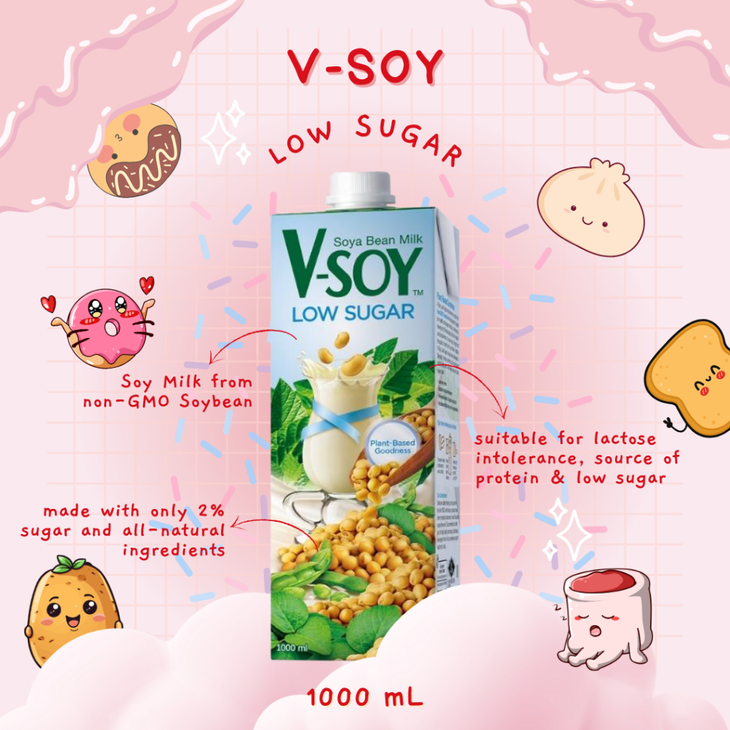 V-soy Susu Kedelai Low Sugar 1 L