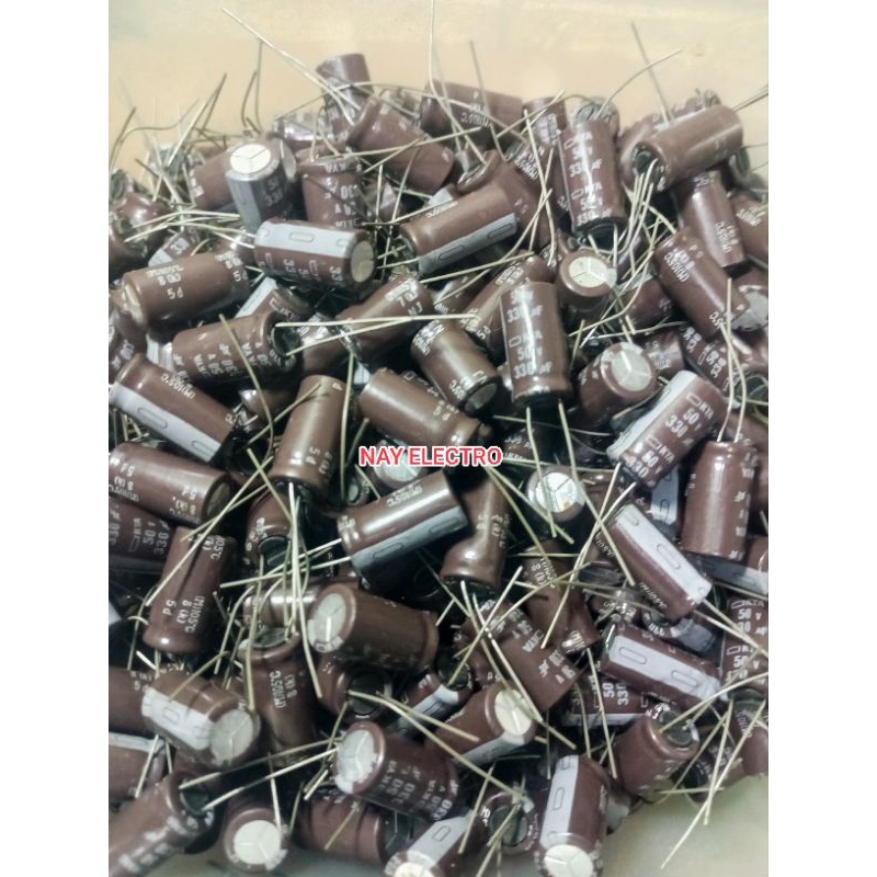ELCO 330UF 50V (10 pcs) CAPASITOR 330 UF 50V BAGUS