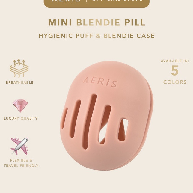 Promo Aeris Beaut Mini Blendie Pill  T Case Puff Beauty Blender Spons  Sugar