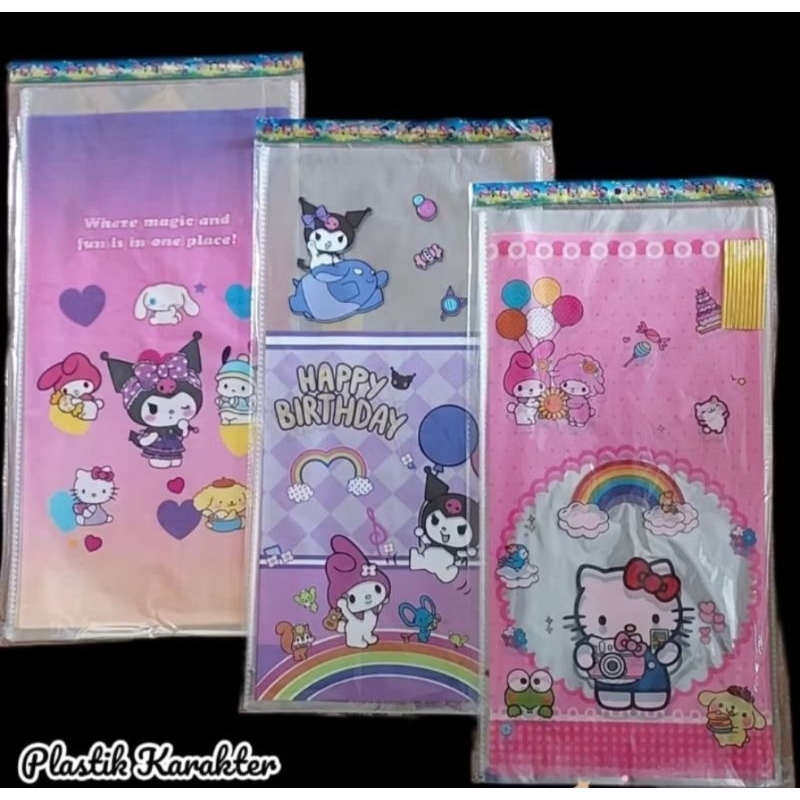 

Plastik Snack ulang tahun ukuran medium isi 10 pcs Opp tas tenteng ukuran 40 X 25