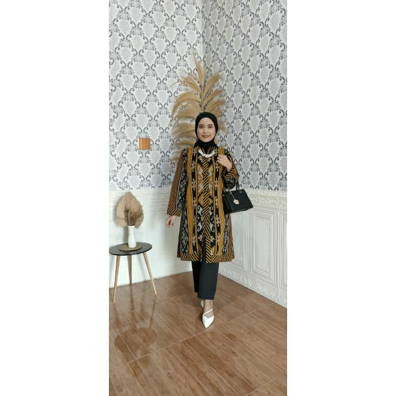 TUNIK TENUN ETNIK - Dress tenun - Baju tenun - tunik busui - dress tenun terbaru lurik - dress tenun