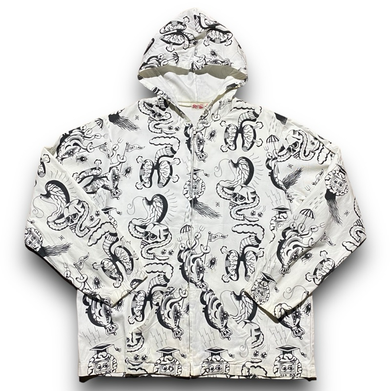 Rat Land Sketch All Over Print Zip Hoodie Made in Japan