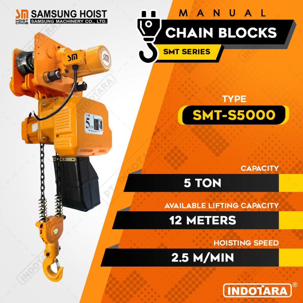 Electric Chain Hoist Samsung With Trolley Series SMT-S5000 x 12M