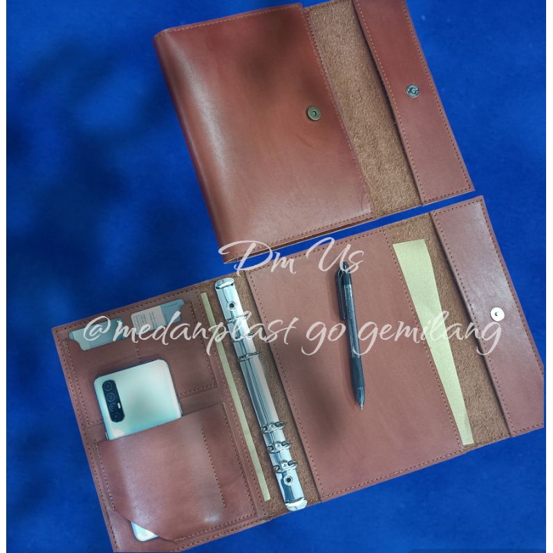 

Cover clutch organizer binder handmade A5 kulit sintetis mirip asli