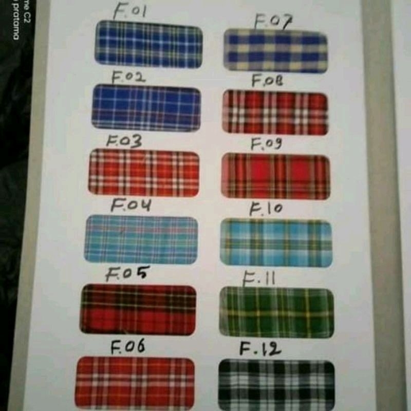 Kain corak kotak seragaman sekolah  tk sd persetebgah meter katun