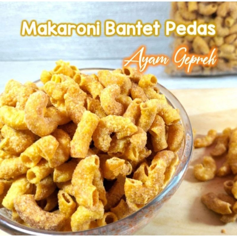 

MURAH MAKARONI BANTET PEDAS AYAM GEPREK 250 GRAM / MAKARONI BANTET PEDAS RASA AYAM GEPREK / MAKARONI BANTET / MACARONI BANTET AYAM GEPREK / MAKARONI