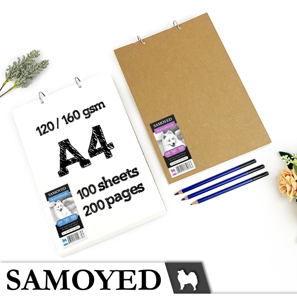 

Buku Gambar / Sketsa / Drawing / Sketch Book / Pad / Sketchbook / Sketchpad A4 120 / 160 gsm Samoyed SKTB-NZ-A4