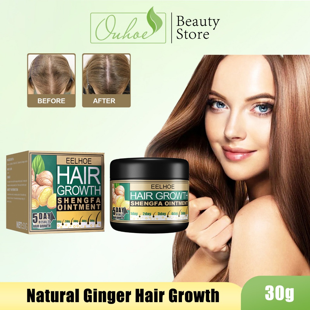 EELHOE Natural Ginger Hair Growth 30g Hair Growth Cream Krim Memperbaiki Rambut Rusak Untuk Rambut R
