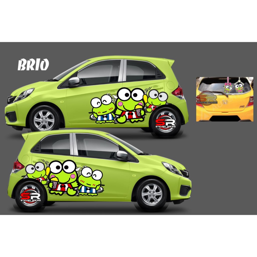 stiker mobil ayla agya calya honda brio jazz stiker motif turbo racing