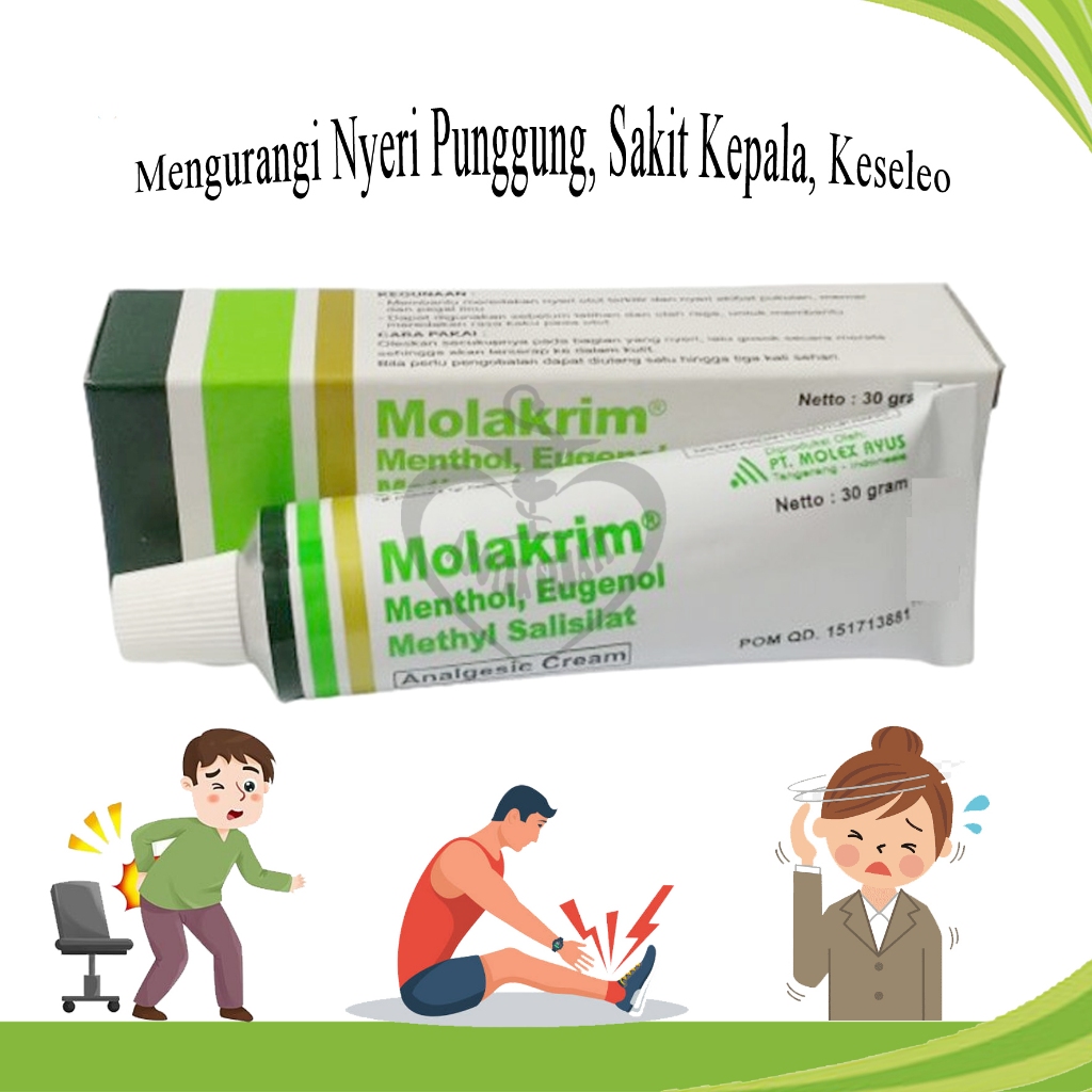 MOLAKRIM SALEP ANALGESIC CREAM ANTI NYERI OTOT 30GR AMPUH