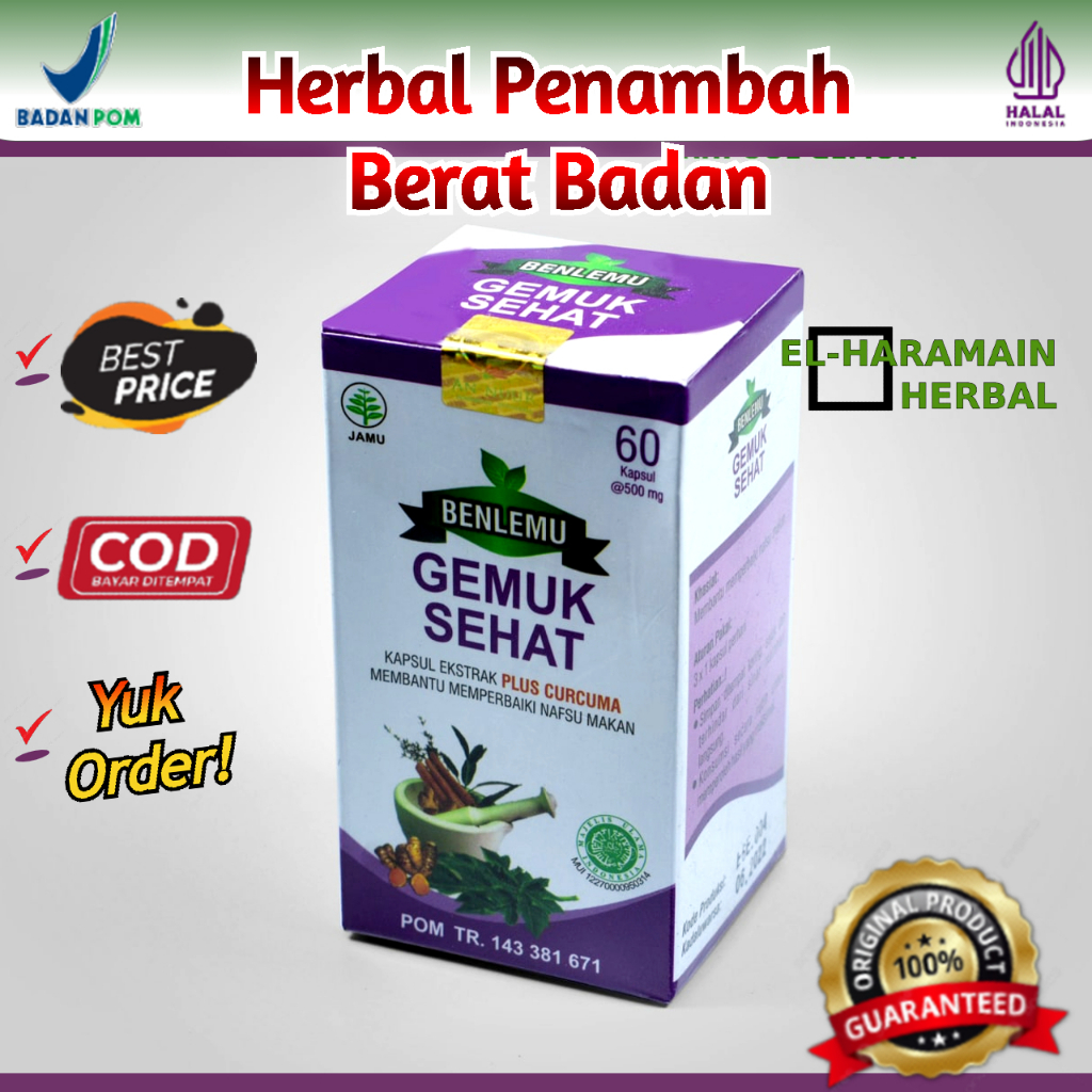 BENLEMU Gemuk Sehat Herbal Penggemuk Badan 60 Kapsul