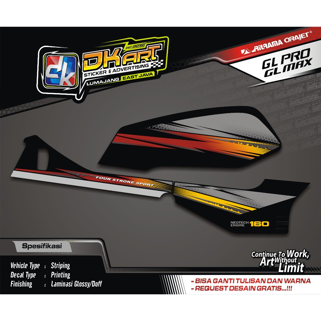 Striping Variasi Sticker Custom GL Pro Neotech 95' Motif Original Custom