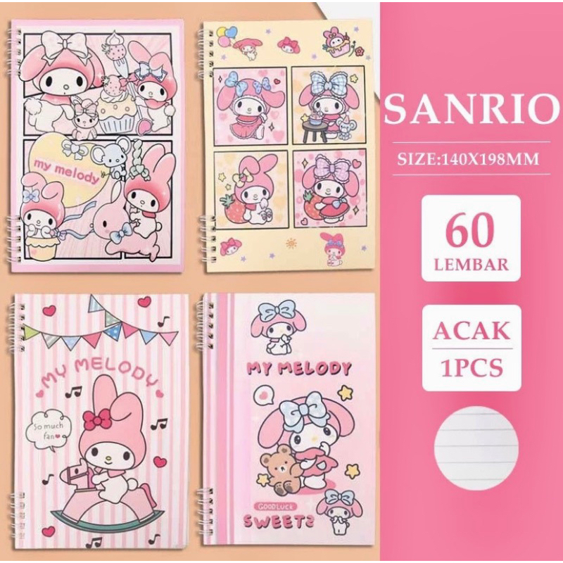 

NOTEBOOK A5 SANRIO/BUKU EASTHETIC LUCU KOREA BESAR/BUKU DIARY SEKOLAH