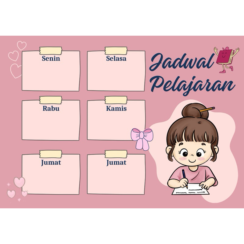 

POSTER A4 Jadwal Pelajaran Anak Custom
