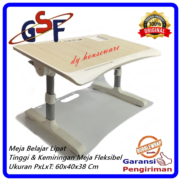 Meja Belajar Lipat Adjustable Meja Laptop Tinggi Dan Kemiringan Meja Bisa Di Setel 60x40x38 Cm