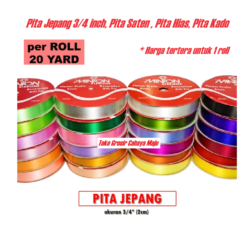 

Pita Jepang 3/4 inch, Pita Hias, Pita Kado MINTON