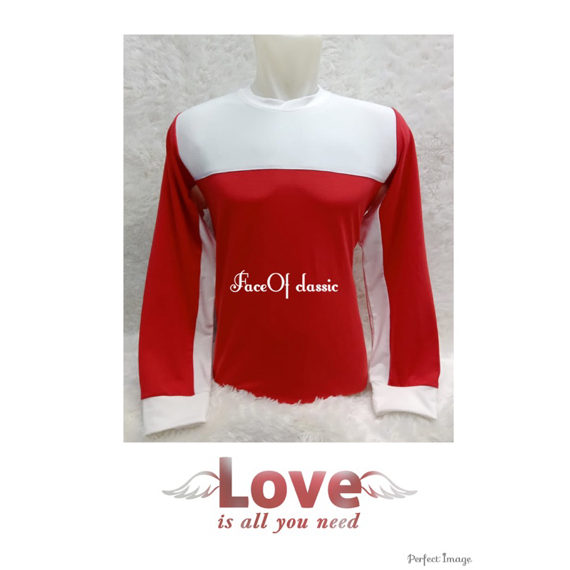 kaos panjang merah putih