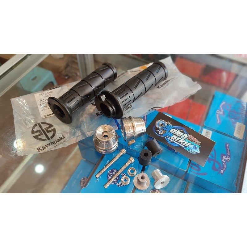 Handgrip GripGas Kawasaki Kaze Original Set Jalu Stang Stainlis Cb100 Cb125 Gl100 Gl125 Glpro Glmax 