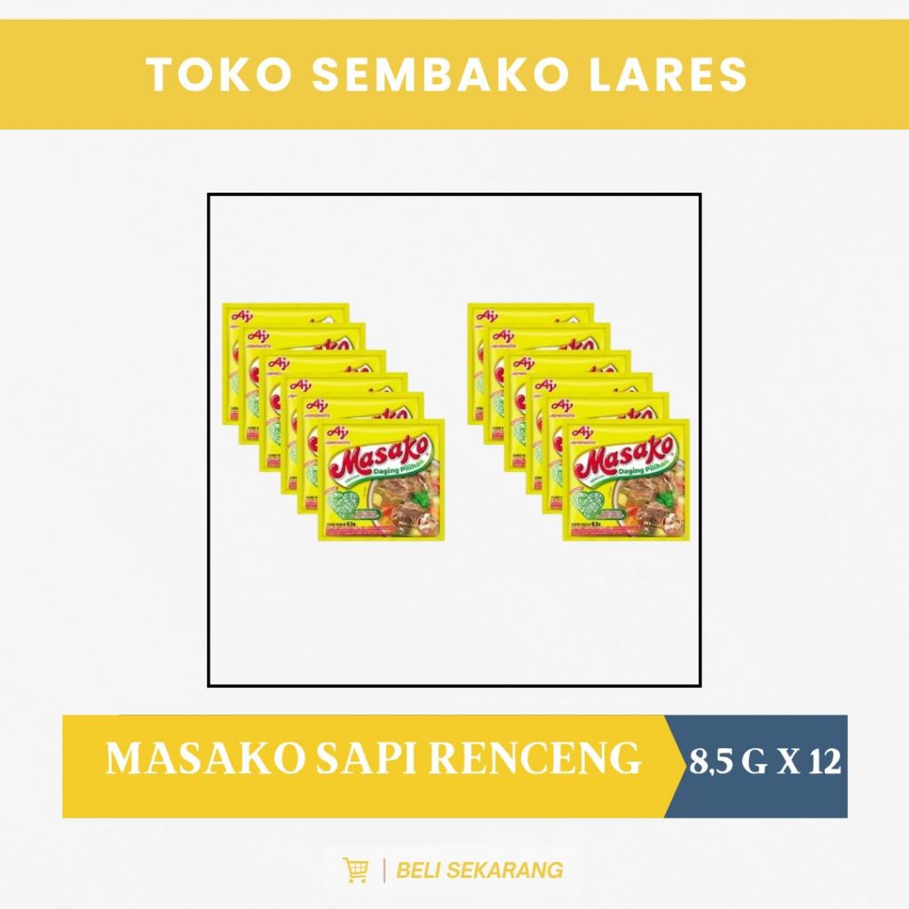 

Masako Bumbu Kaldu Penyedap Rasa Sapi 8.5 gr Renceng 12 pcs