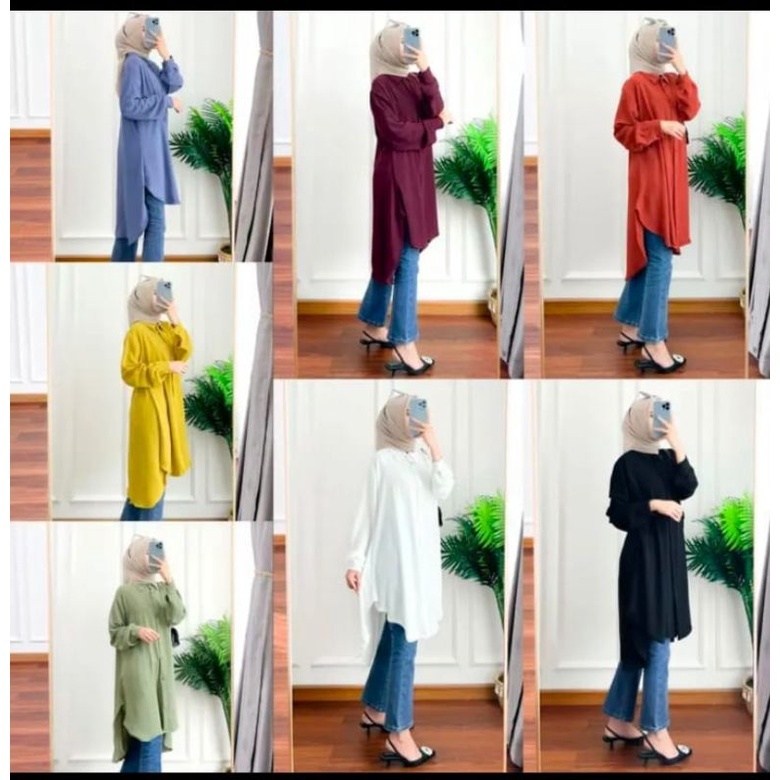 PREMIUM TUNIK BASIC CRINKCLE ( L XL ) TUNIK PESTA TUNIK KONDANGAN MEWAH TUNIK WANITA MUSLIM TUNIK LE