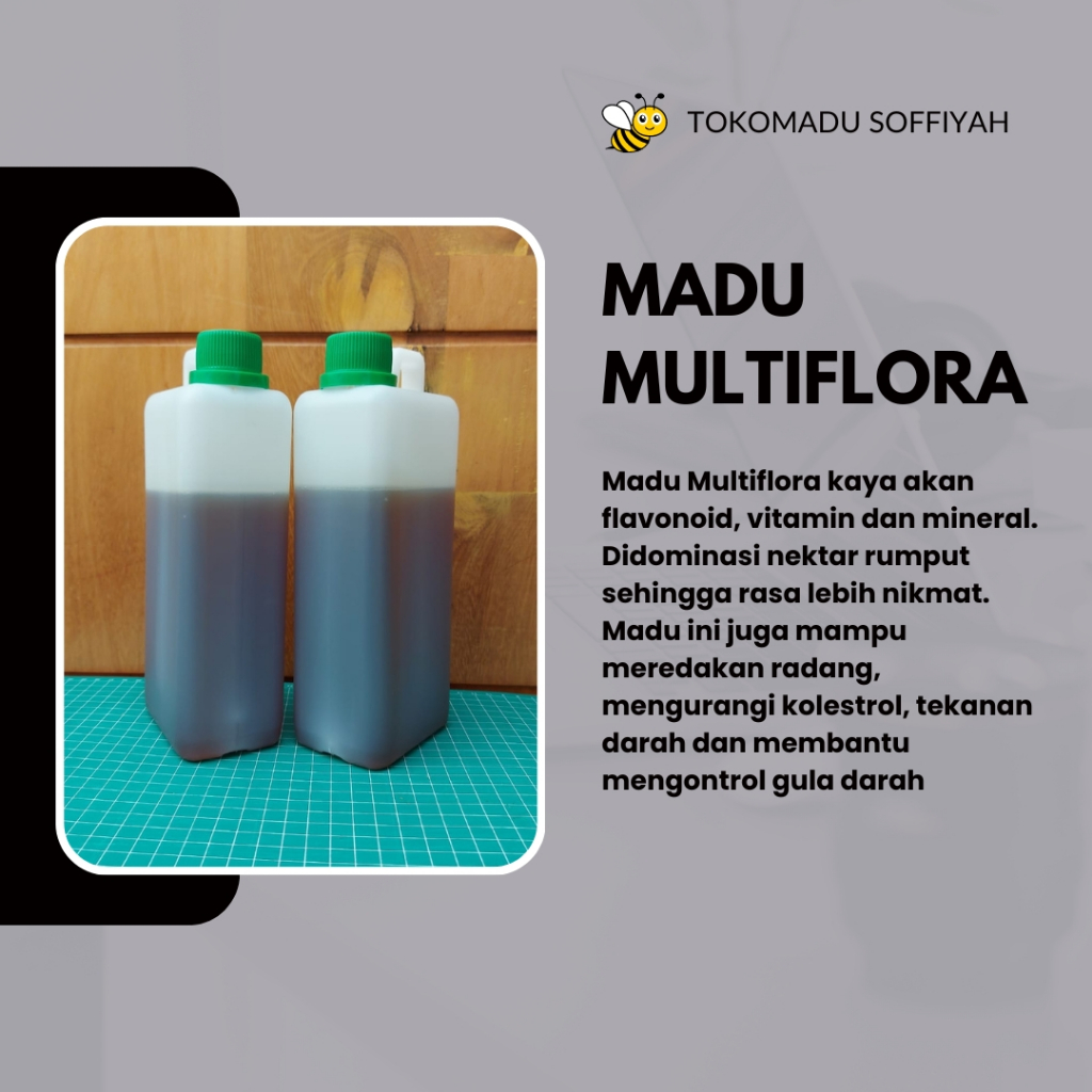 

1kg Madu Multiflora Asli Murni Mentah 100% Tanpa Pemanasan RAW Honey