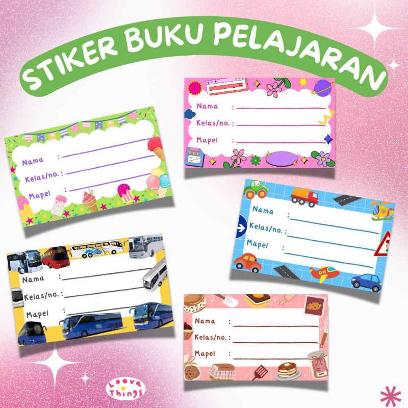 

10 PCS STIKER BUKU PELAJARAN SEKOLAH LABEL MAPEL TEMPEL PERALATAN SEKOLAH STICKER